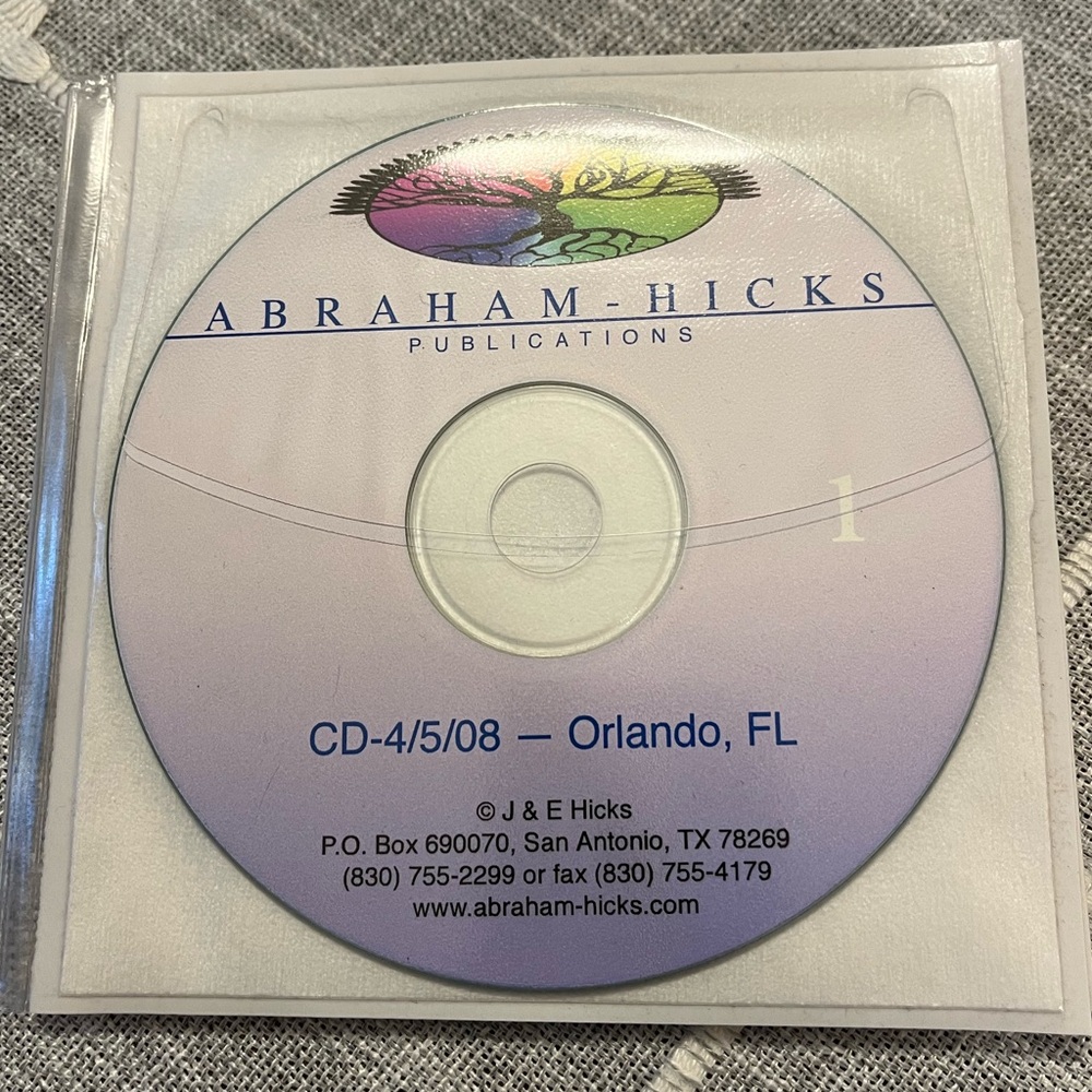 ABRAHAM HICKS-FULL WORKSHOP-Orlando, FL-Selling for Friend moving must downsize.